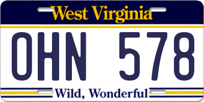 WV license plate OHN578