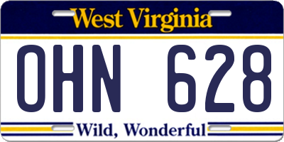 WV license plate OHN628