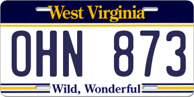 WV license plate OHN873