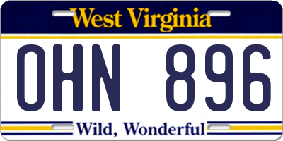 WV license plate OHN896