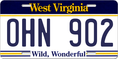 WV license plate OHN902
