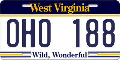WV license plate OHO188