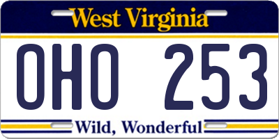WV license plate OHO253