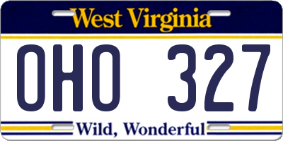 WV license plate OHO327
