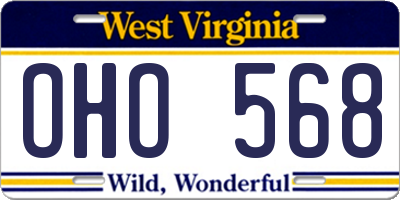 WV license plate OHO568