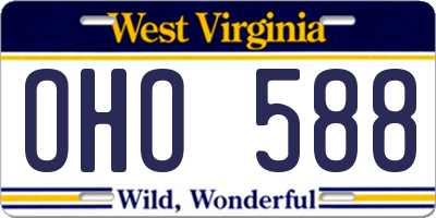 WV license plate OHO588