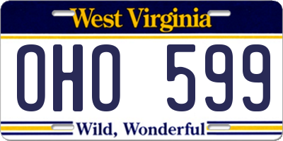 WV license plate OHO599