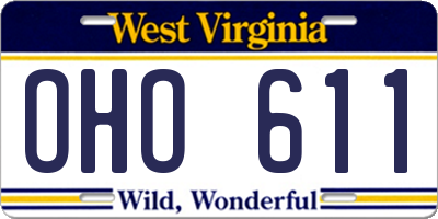 WV license plate OHO611