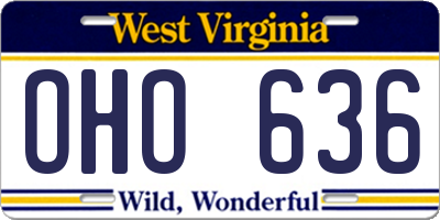 WV license plate OHO636