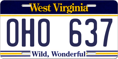 WV license plate OHO637