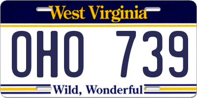WV license plate OHO739