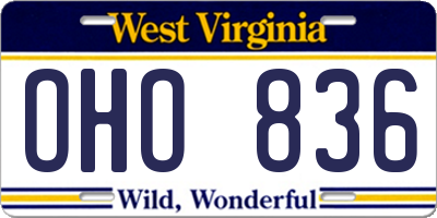 WV license plate OHO836