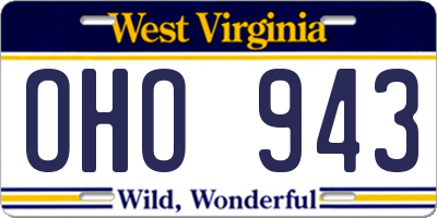 WV license plate OHO943