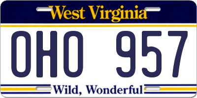 WV license plate OHO957