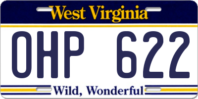 WV license plate OHP622