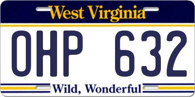WV license plate OHP632