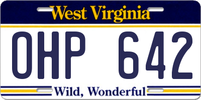 WV license plate OHP642