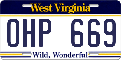WV license plate OHP669