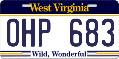 WV license plate OHP683