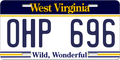 WV license plate OHP696
