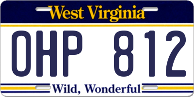 WV license plate OHP812