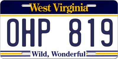 WV license plate OHP819