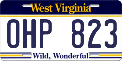 WV license plate OHP823