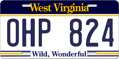 WV license plate OHP824