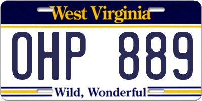 WV license plate OHP889