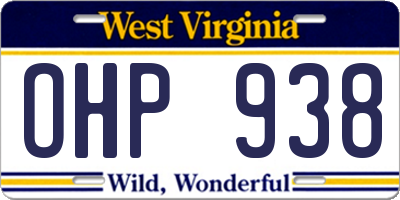 WV license plate OHP938