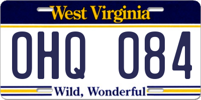 WV license plate OHQ084