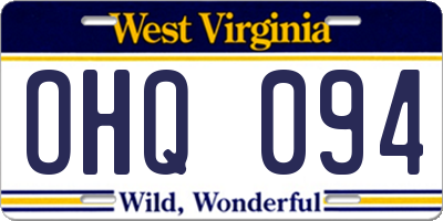 WV license plate OHQ094