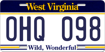 WV license plate OHQ098