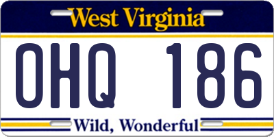 WV license plate OHQ186
