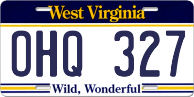 WV license plate OHQ327