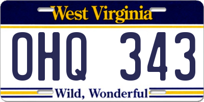 WV license plate OHQ343