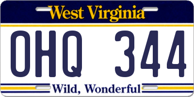 WV license plate OHQ344