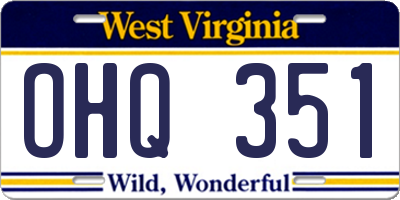 WV license plate OHQ351