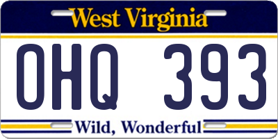 WV license plate OHQ393