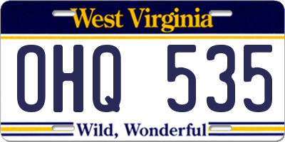 WV license plate OHQ535