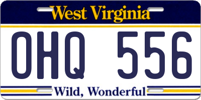 WV license plate OHQ556