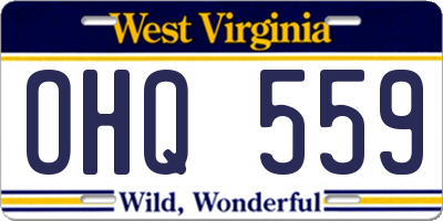 WV license plate OHQ559