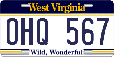WV license plate OHQ567