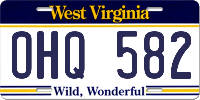 WV license plate OHQ582