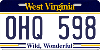 WV license plate OHQ598