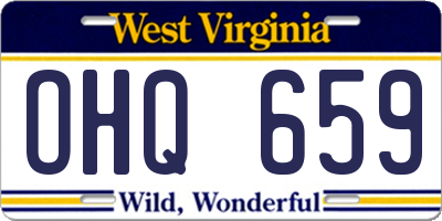 WV license plate OHQ659
