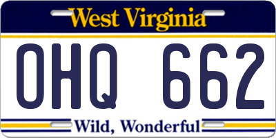 WV license plate OHQ662