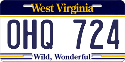 WV license plate OHQ724
