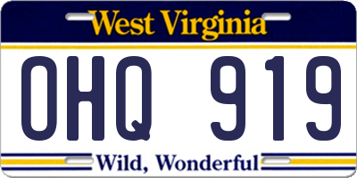 WV license plate OHQ919