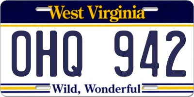 WV license plate OHQ942